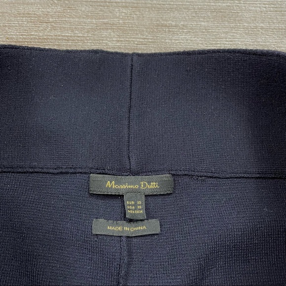 Massimo Dutti Knit Pull-On Trousers Navy Blue Size XS - Picture 4 of 6